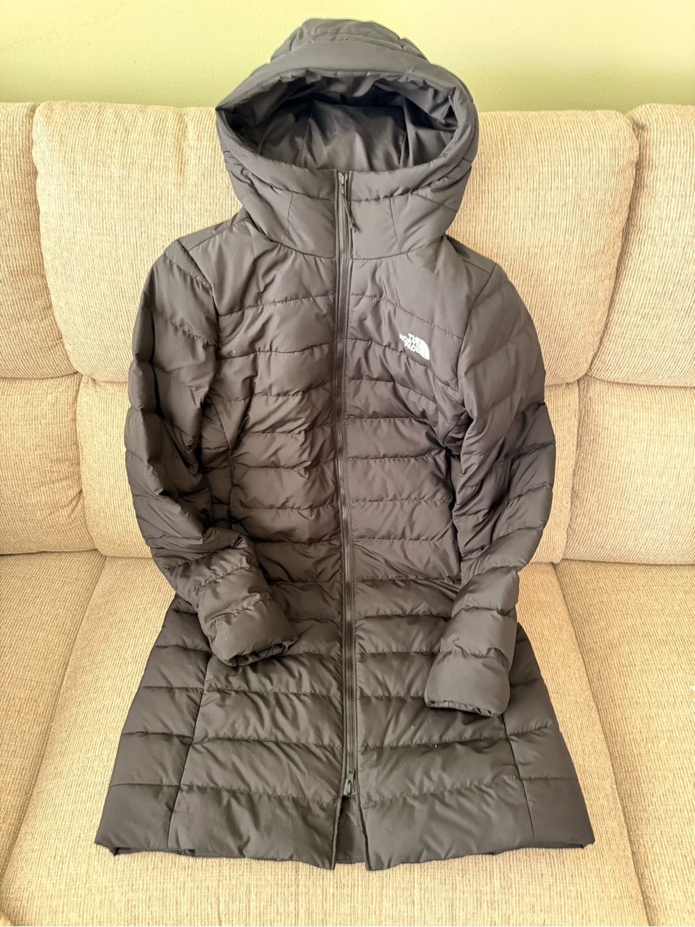 The North Face Women’s Hooded Long Puffer Coat in Black